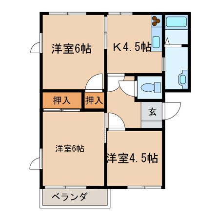 タジリシーサイドヴィラＣ棟の物件間取画像